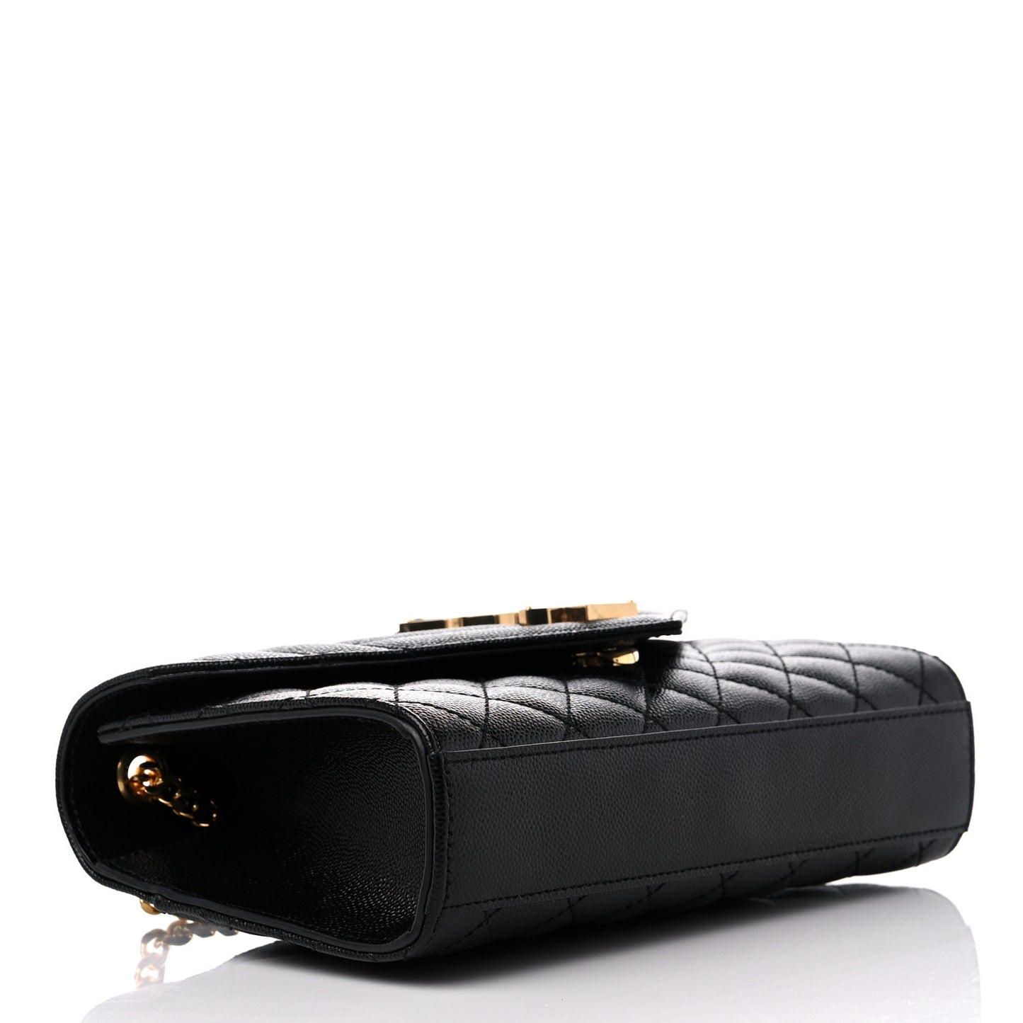 Grain De Poudre Textured Mixed Matelasse Triquilt Small Monogram Satchel Black