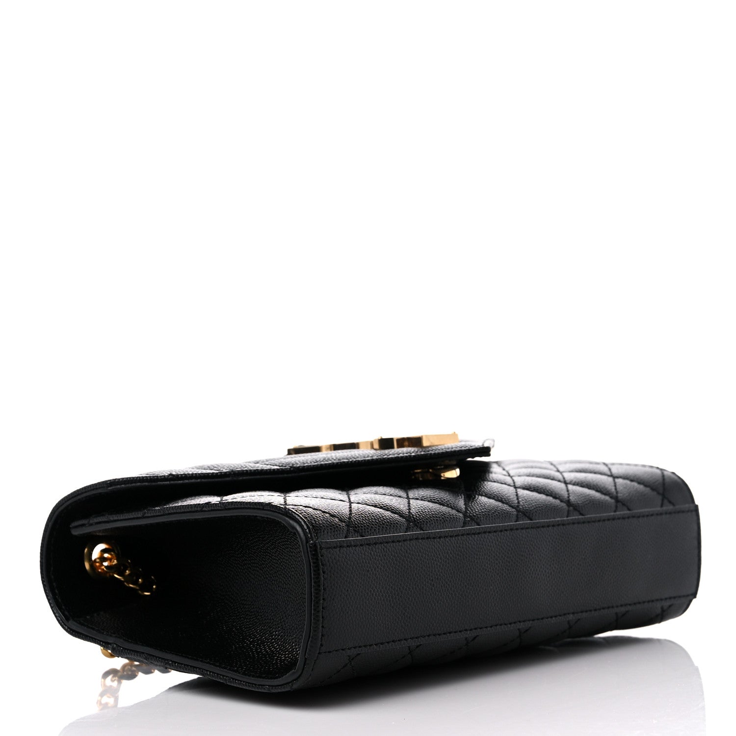 Saint Laurent Grain De Poudre Textured Mixed Matelasse Triquilt Small Monogram Satchel Black 4 of 10
