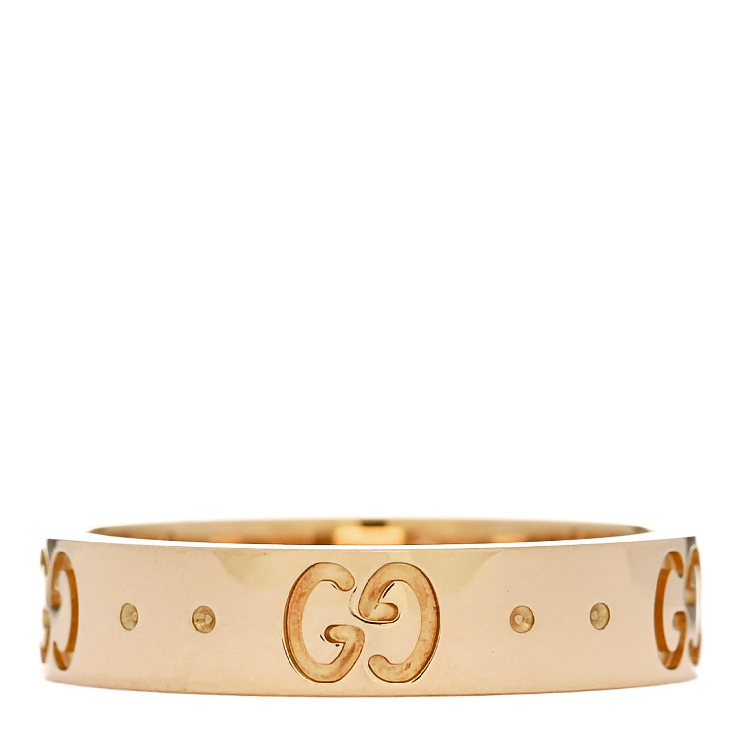 Gucci 18K Yellow Gold 4mm Icon Thin Band Ring 49 4.75 1 of 6