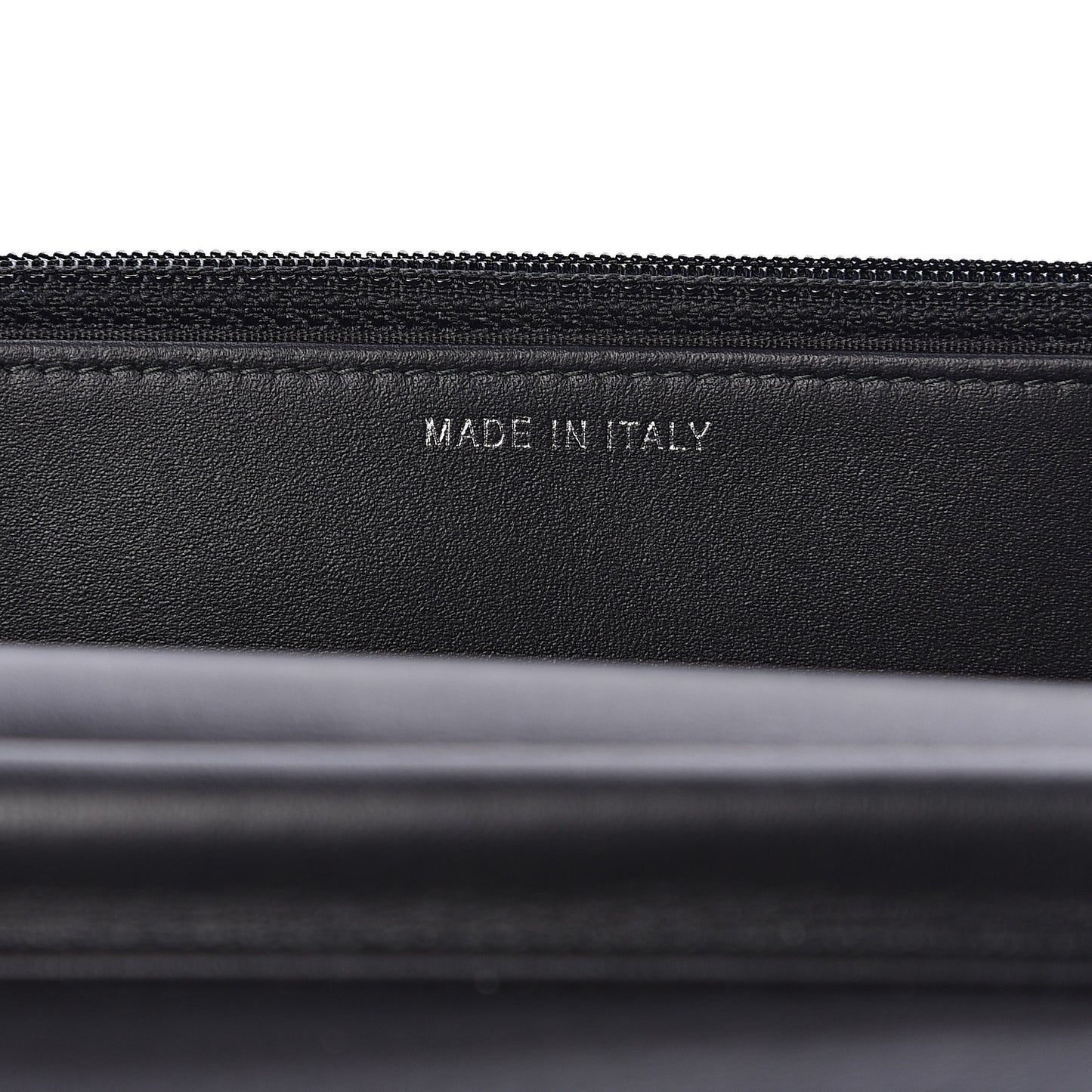 Calfskin Painted Chevron Embossed Boy Wallet On Chain WOC Black