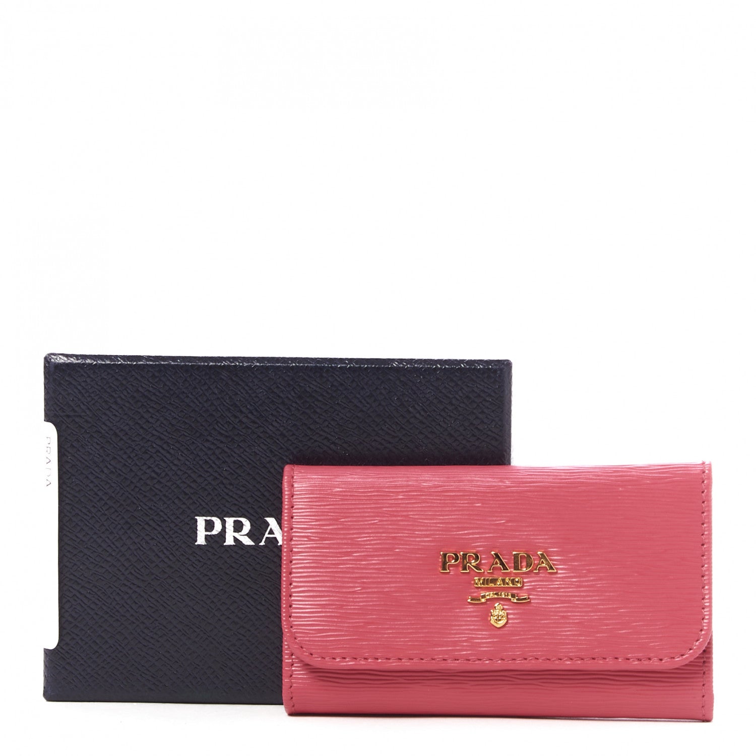 Prada Vitello Move Metal 6 Key Holder Peonia 9 of 9