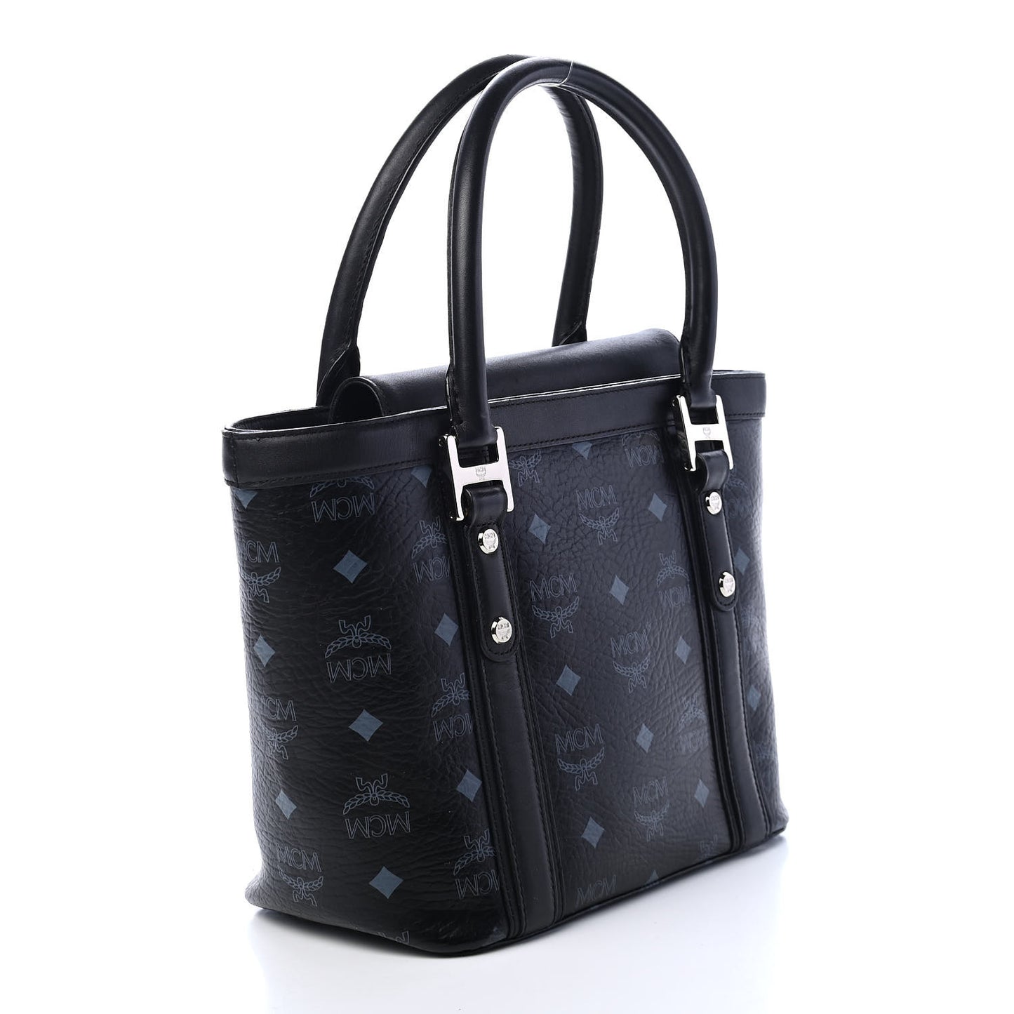 Visetos Calfskin Top Handle Satchel Black