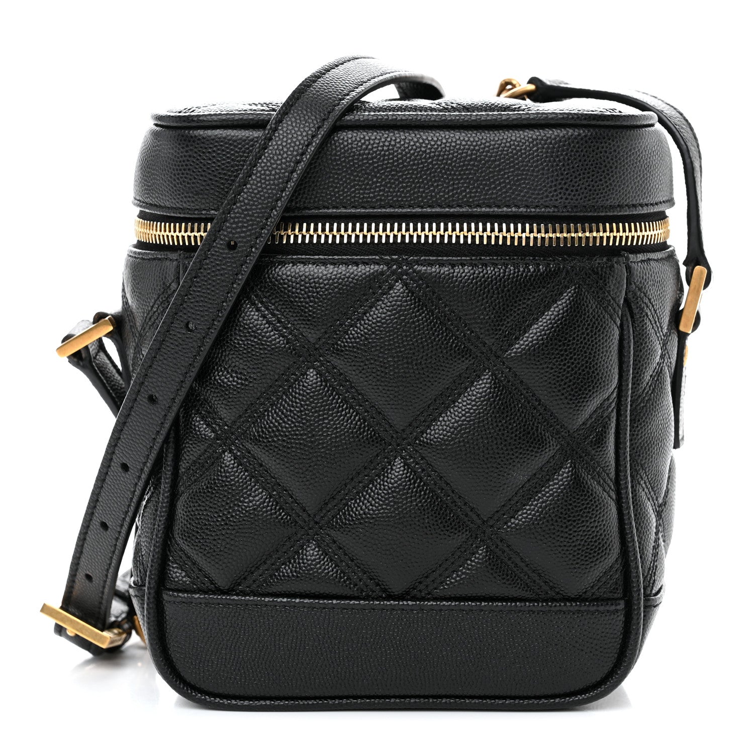 Saint Laurent Grain de Poudre Quilted 80's Vanity Bag Black 1 of 11
