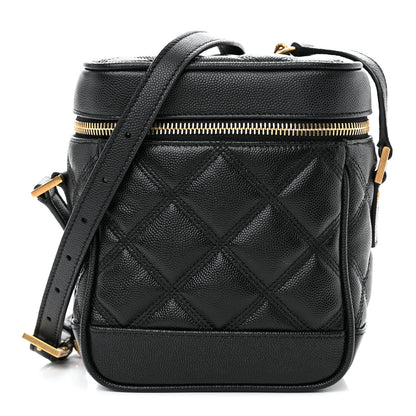 Saint Laurent Grain de Poudre Quilted 80's Vanity Bag Black 1 of 11