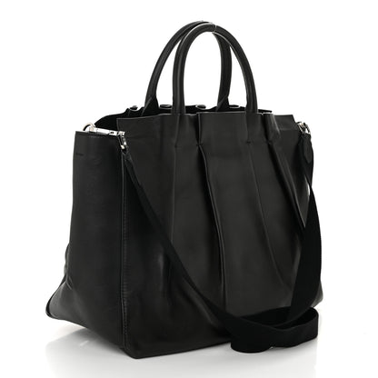 The Row Calfskin Pleated Peggy Tote Black 3 of 11