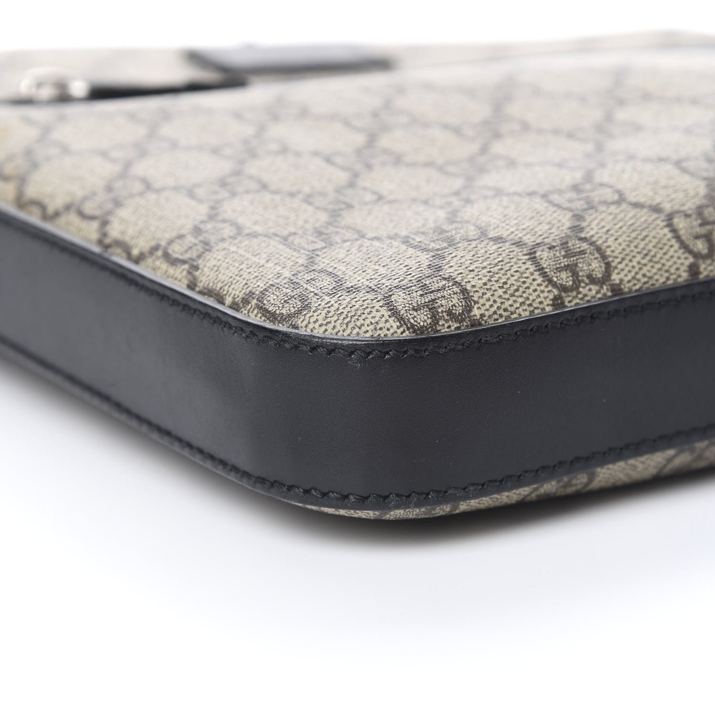GG Supreme Monogram Flat Messenger Bag Black