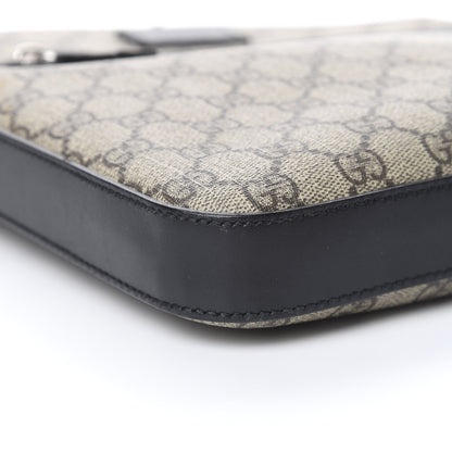 Gucci GG Supreme Monogram Flat Messenger Bag Black 9 of 11