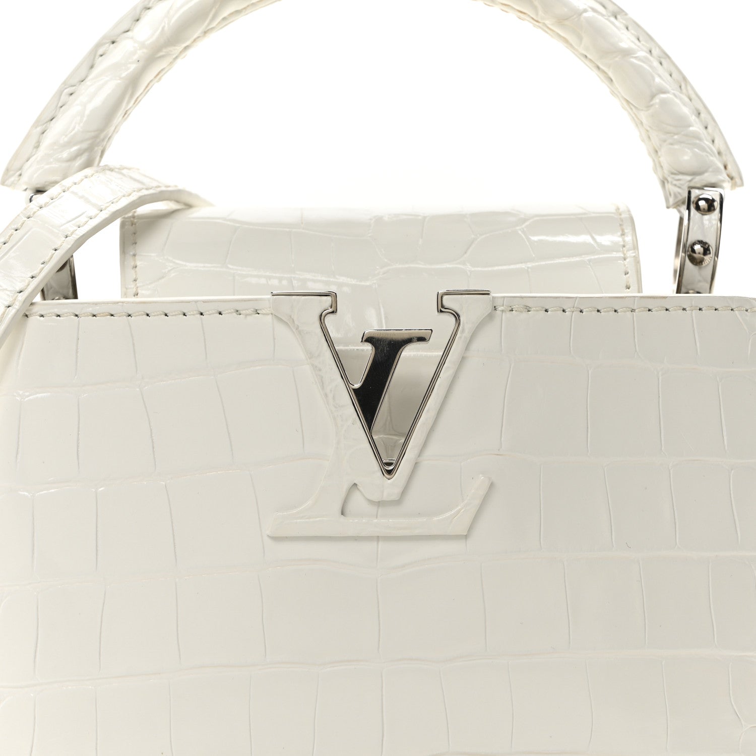 Louis Vuitton Crocodile Mini Capucines White 7 of 9