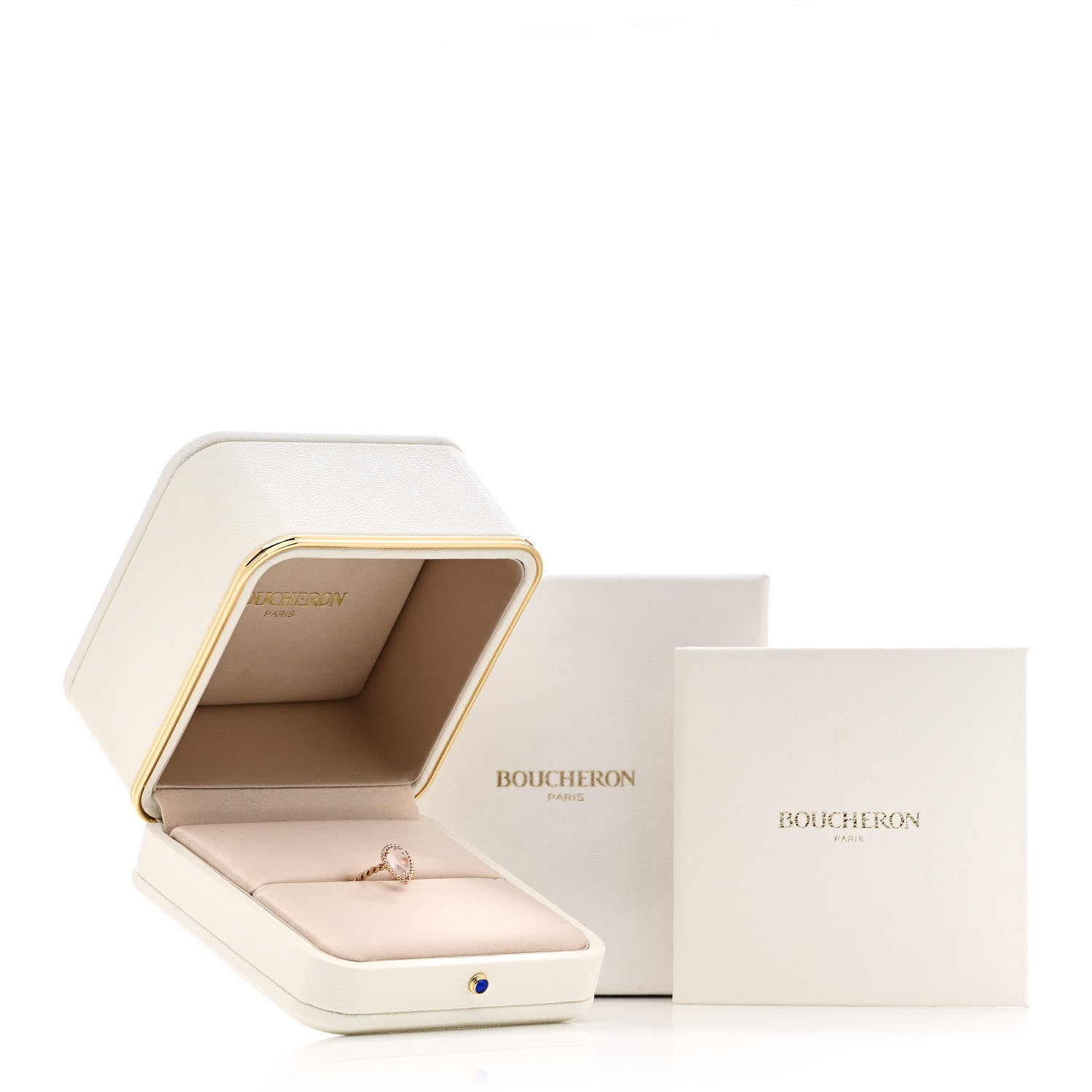 Boucheron 18K Rose Gold Rose Quartz Small Serpent Boheme Ring 52 6 6 of 6