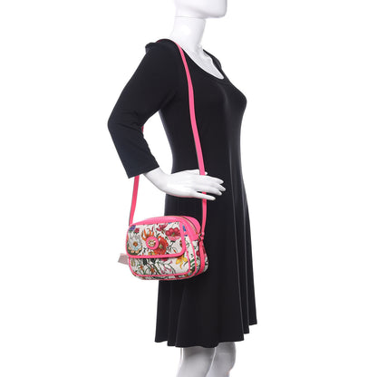 Gucci Canvas Flora Floral Shoulder Bag White Fuchsia Fluo 2 of 12