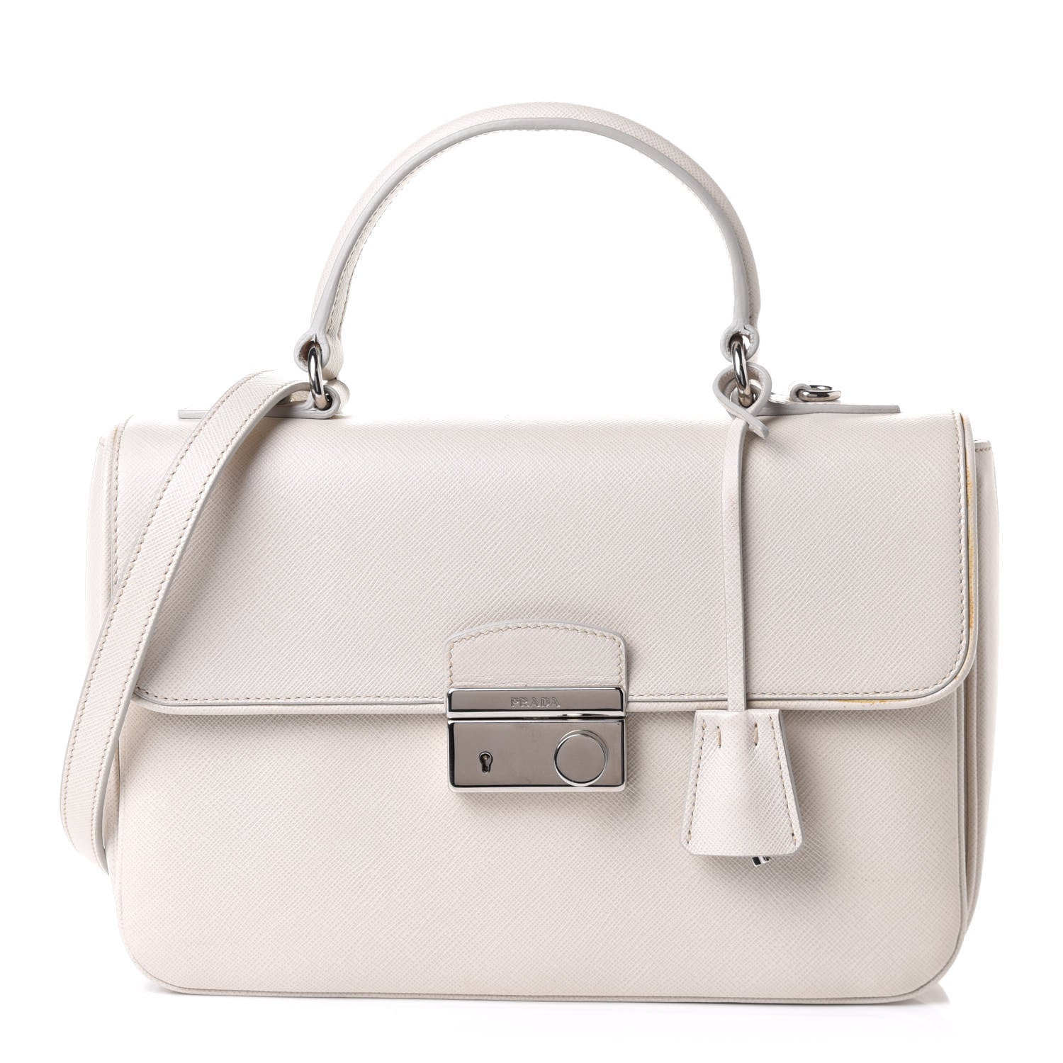 Prada Saffiano Lux Sound Top Handle Pomice 1 of 12