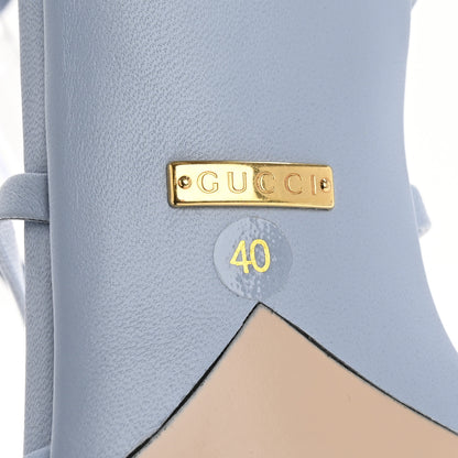 Gucci Nappa Charlotte Bamboo Ankle Wrap Sandals 40 Porcelain Light Blue 8 of 9