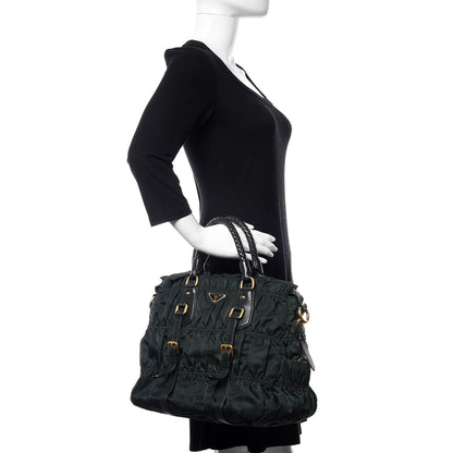 Prada Tessuto Nylon Dressy Gaufre Tote Military Green 2 of 14