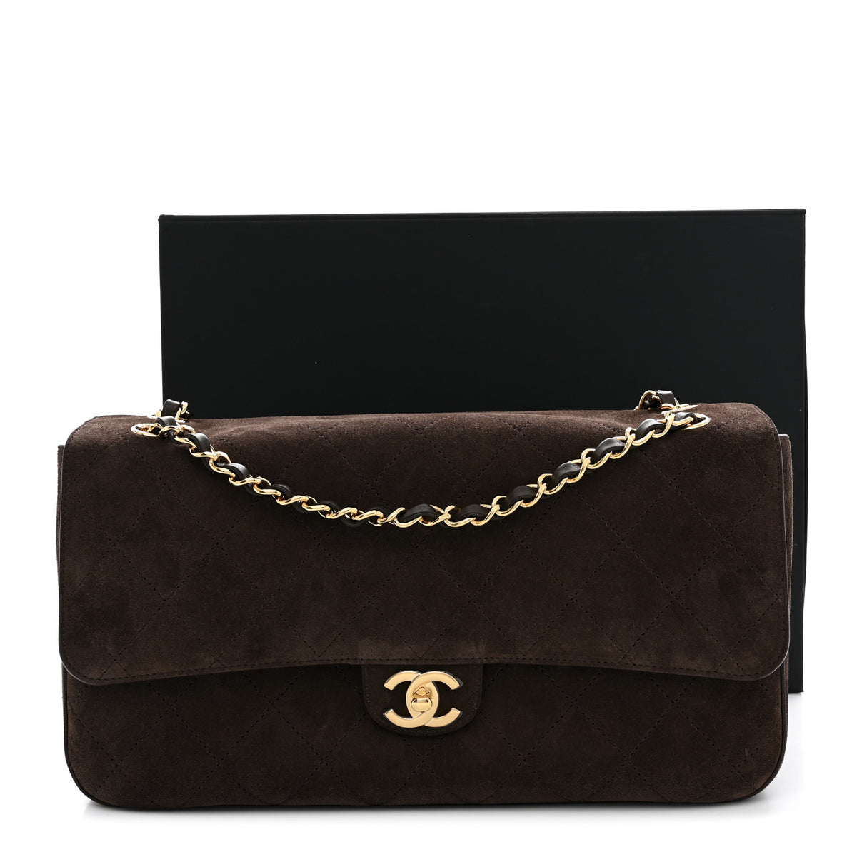 Chanel Suede Calfskin Small Souplissimo Maxi Flap Dark Brown 11 of 11