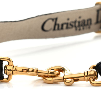 Christian Dior Canvas Embroidered Shoulder Strap Black 5 of 5