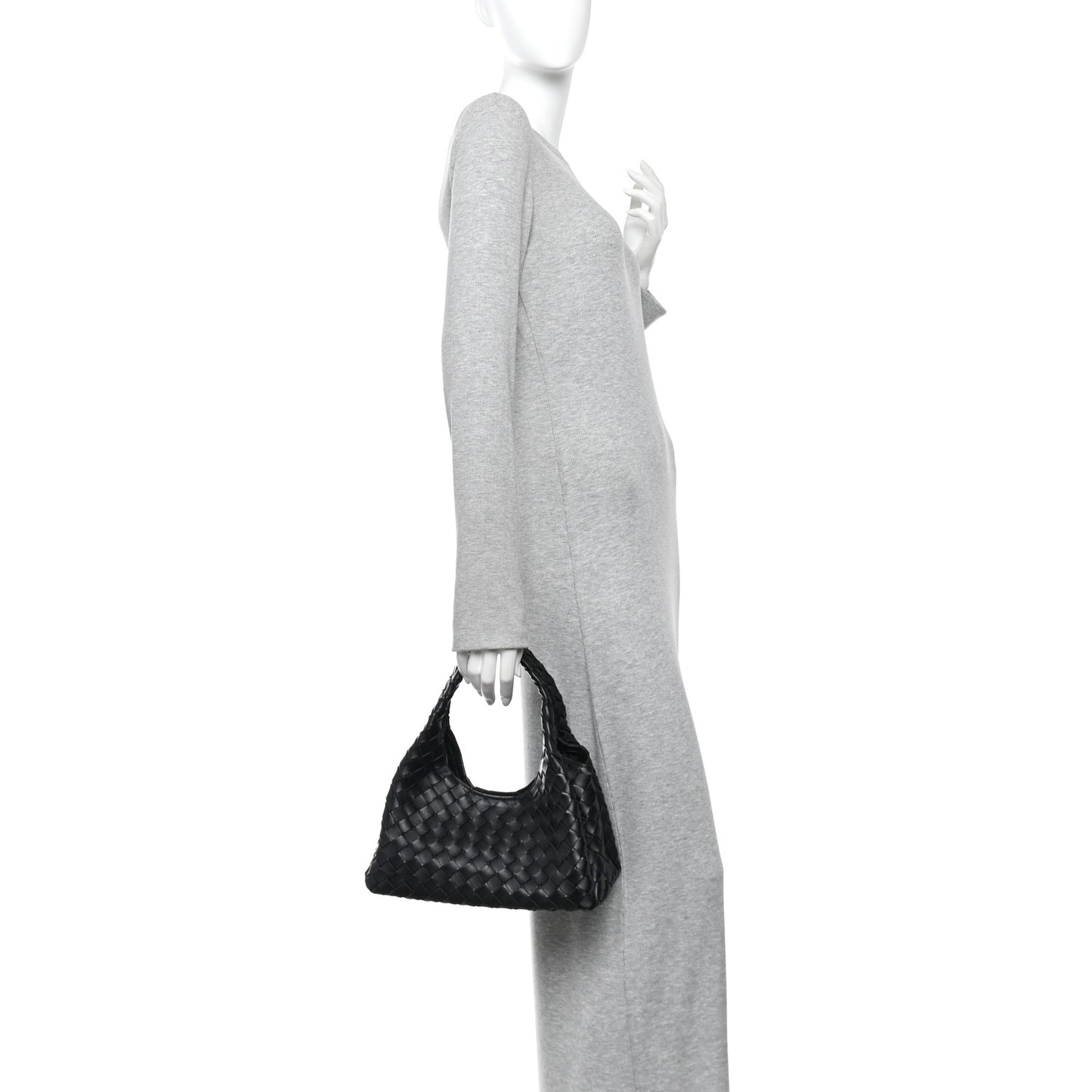 Nappa Intrecciato Small Campana Shoulder Bag Black