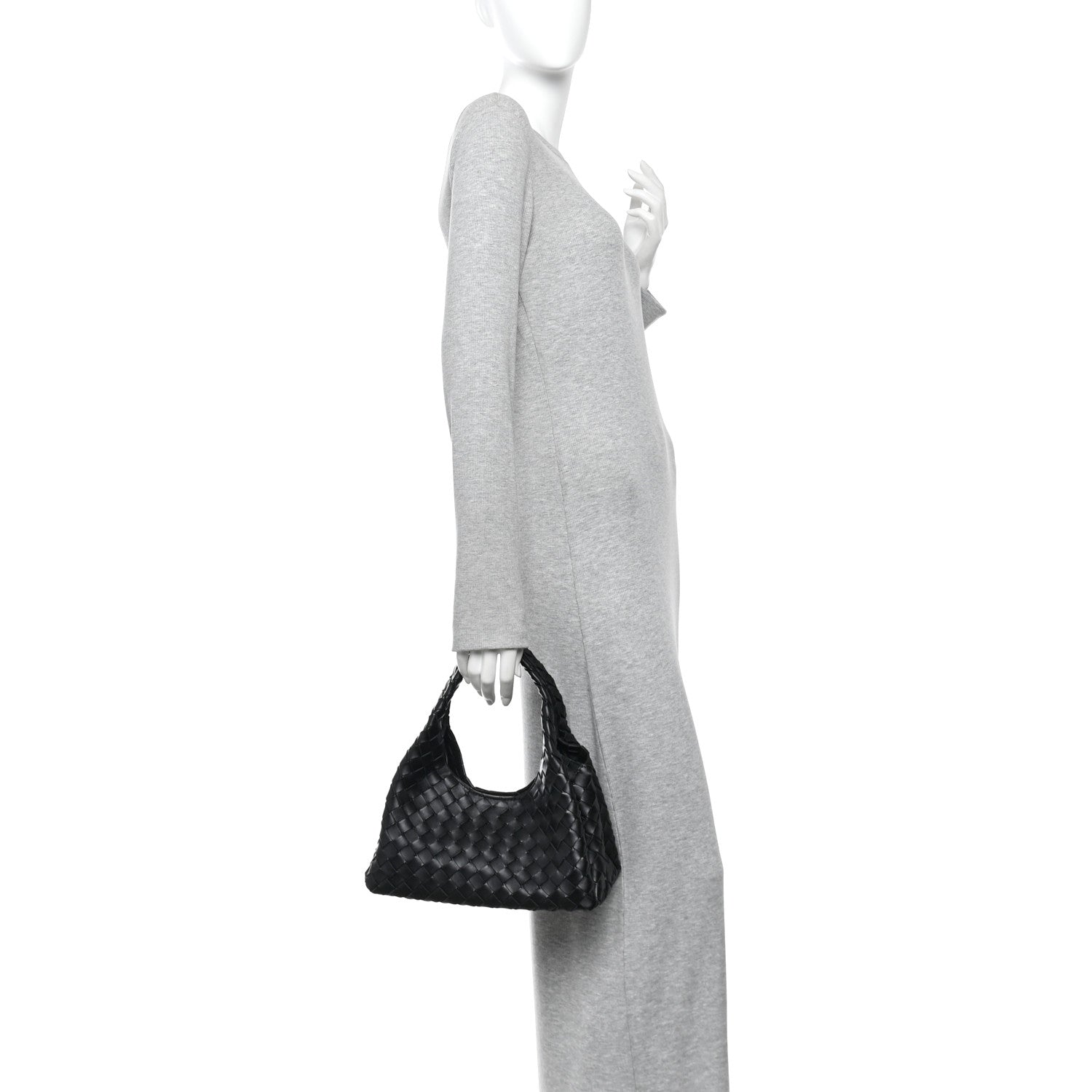 Bottega Veneta Nappa Intrecciato Small Campana Shoulder Bag Black 2 of 11