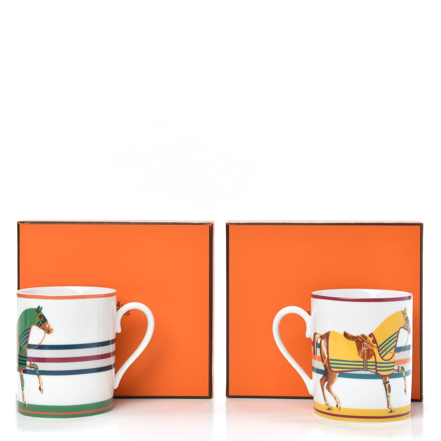 Hermes Porcelain Cheval A La Couverture Mug Set of 2 6 of 6