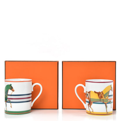 Hermes Porcelain Cheval A La Couverture Mug Set of 2 6 of 6