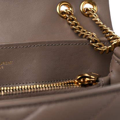 Saint Laurent Calfskin Y Quilted Monogram Small Loulou Chain Satchel Taupe 9 of 10