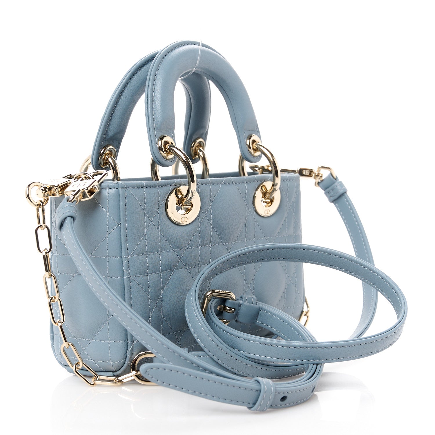 Christian Dior Lambskin Cannage Micro Lady D-Joy Cloud Blue 3 of 11