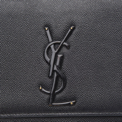 Saint Laurent Grain De Poudre Medium Classic Monogram Kate Satchel Black 10 of 12