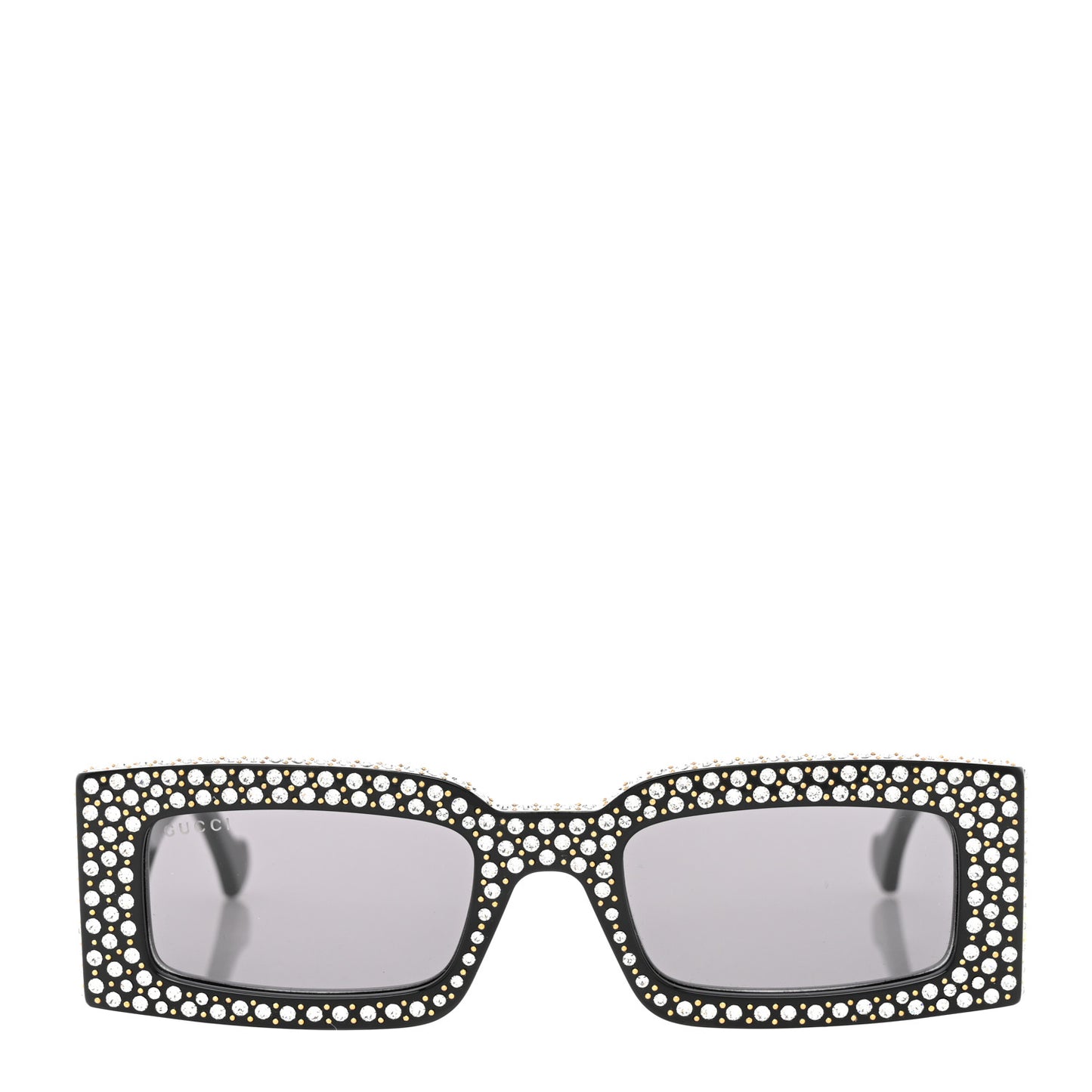 Acetate Rectangular Crystal Sunglasses GG1425S Black