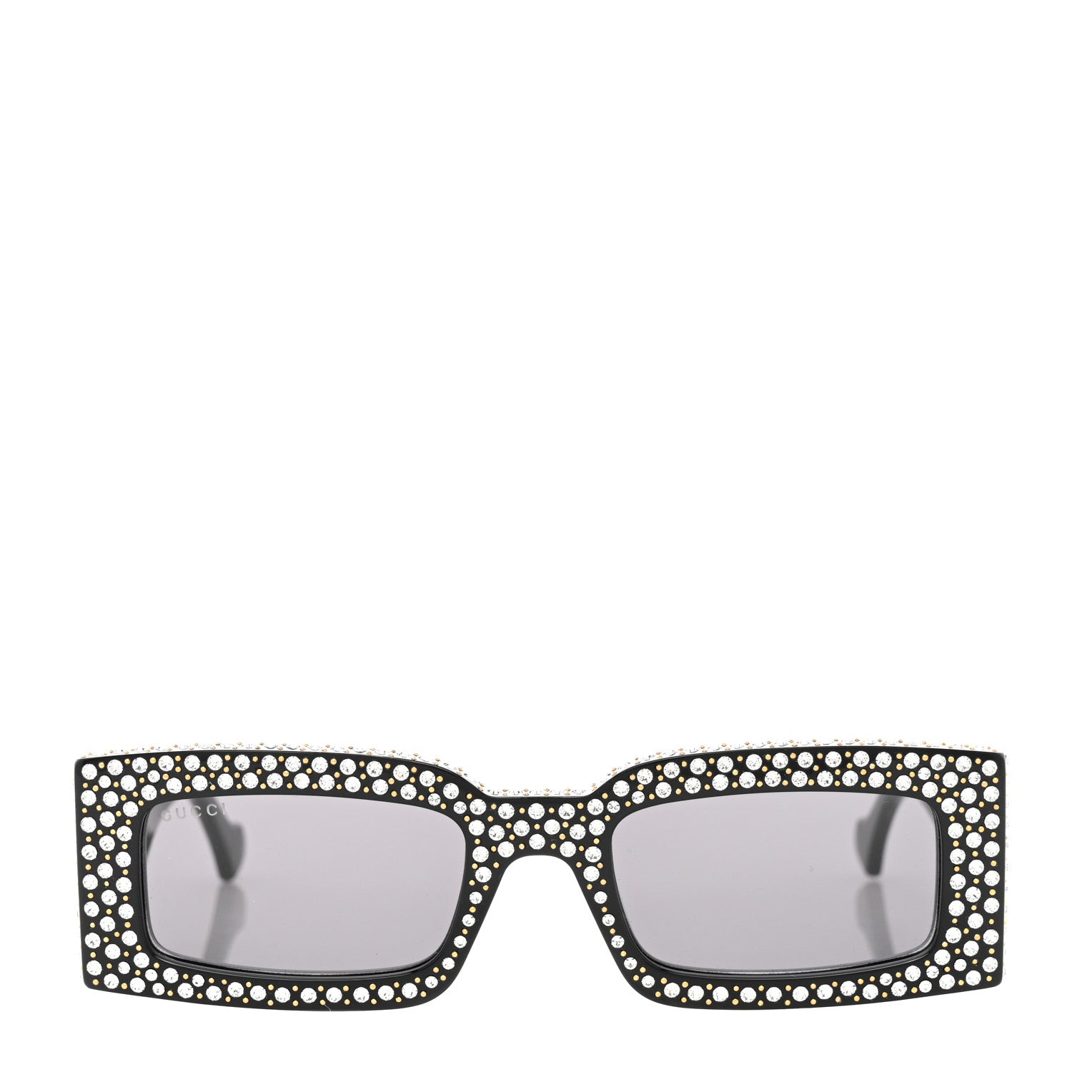 Gucci Acetate Rectangular Crystal Sunglasses GG1425S Black 2 of 7