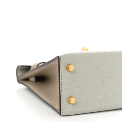 Hermes Chevre Mysore Horseshoe Mini Kelly Sellier 20 Gris Perle Gris Tourterelle 9 of 11