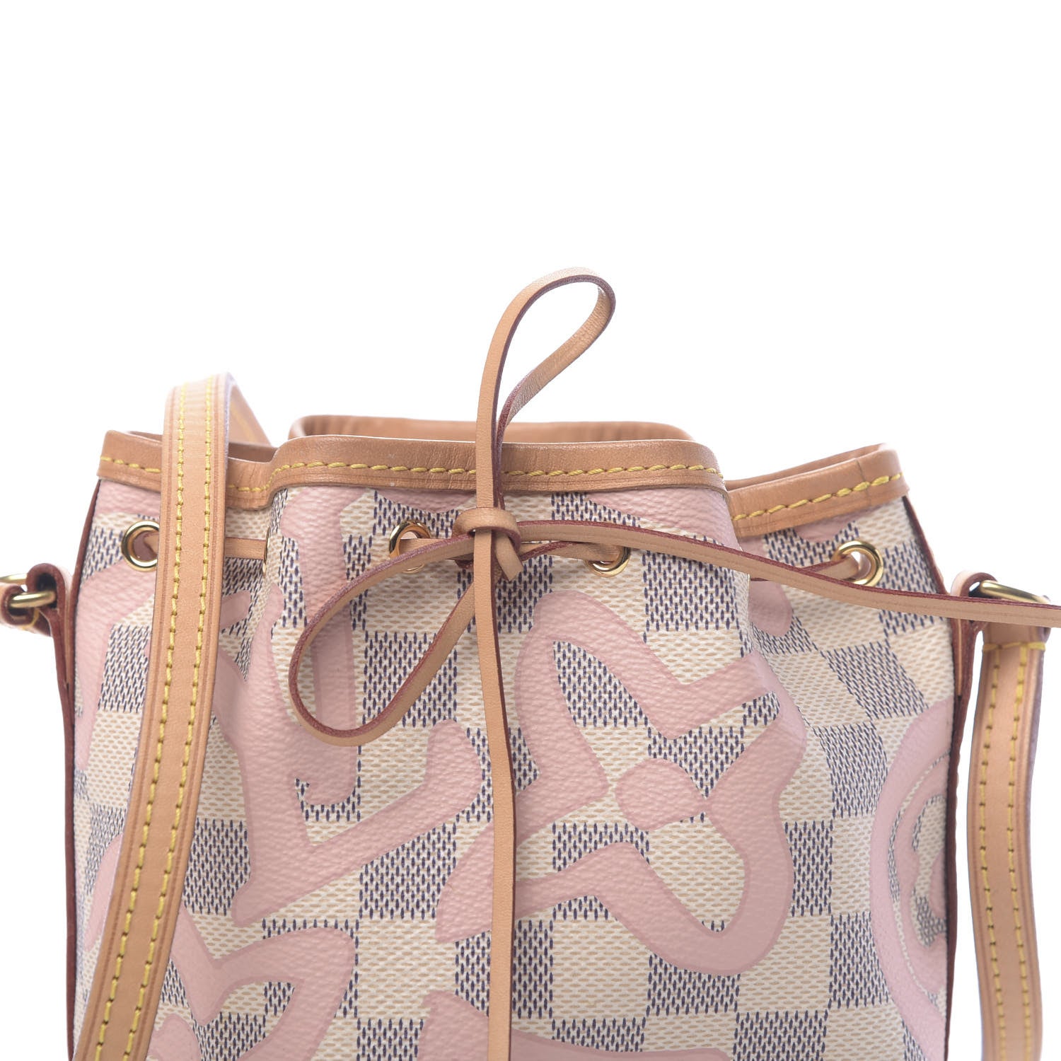 Louis Vuitton Damier Azur Tahitienne Nano Noe Rose Ballerine 9 of 11