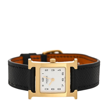 Hermes Stainless Steel Epsom 21mm Heure H Hour Quartz Watch Noir 2 of 6