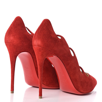 Christian Louboutin Veau Velours Olavague 100 Pumps 40.5 Rougissime 3 of 12