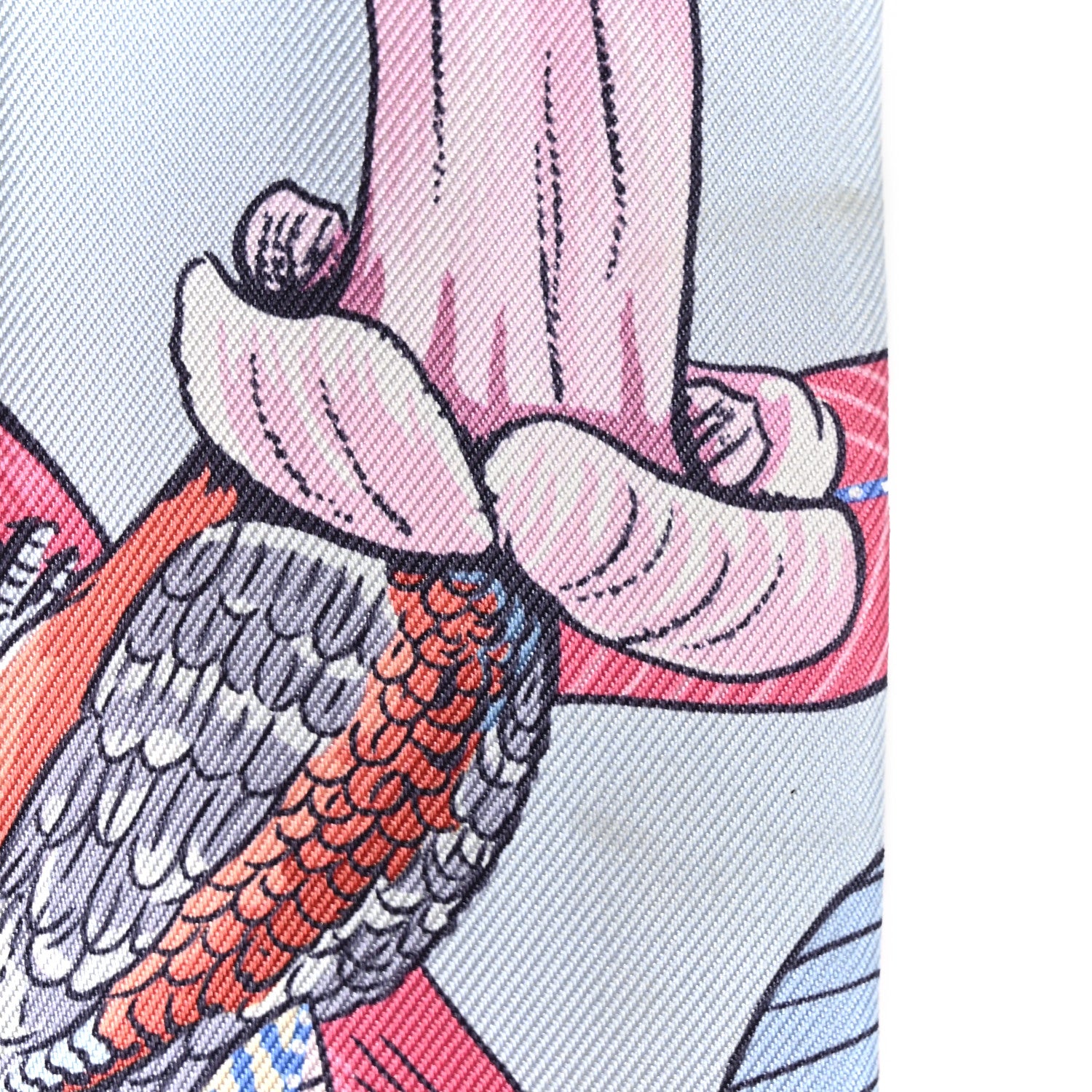 Hermes Silk Tree Of Song Twilly Bleu Pale Rose Blue Jean 6 of 9