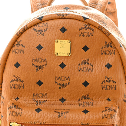 MCM Visetos Side Stud Mini Stark Backpack Cognac 7 of 9
