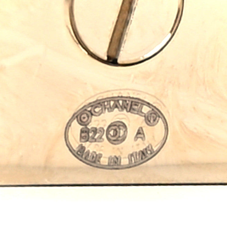 Chanel Metal 2.55 Logo Plate Earrings Gold 4 of 4