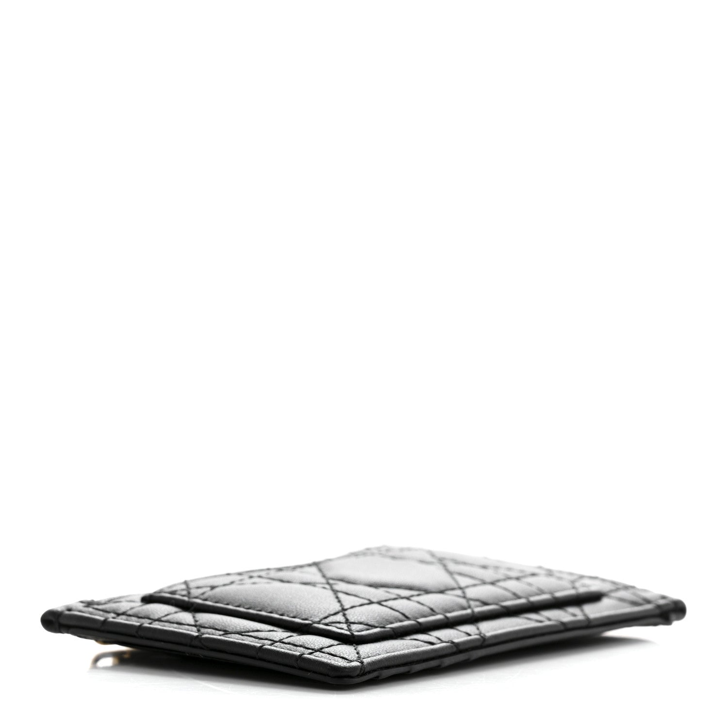 Christian Dior Supple Calfskin Cannage Lady Dior Cosmos Zipped Card Holder Black 4 of 8