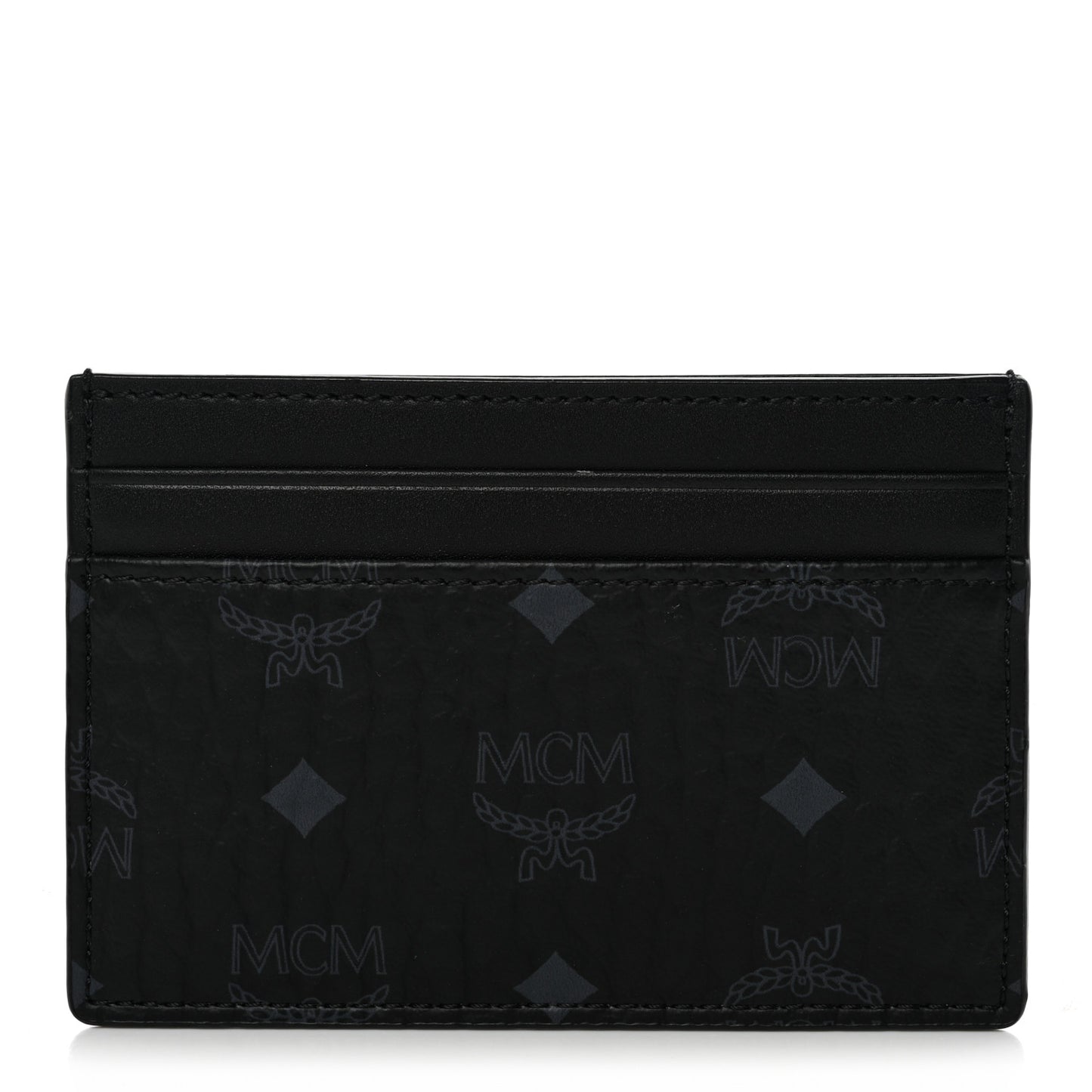 Calfskin Visetos Mini Card Case Black