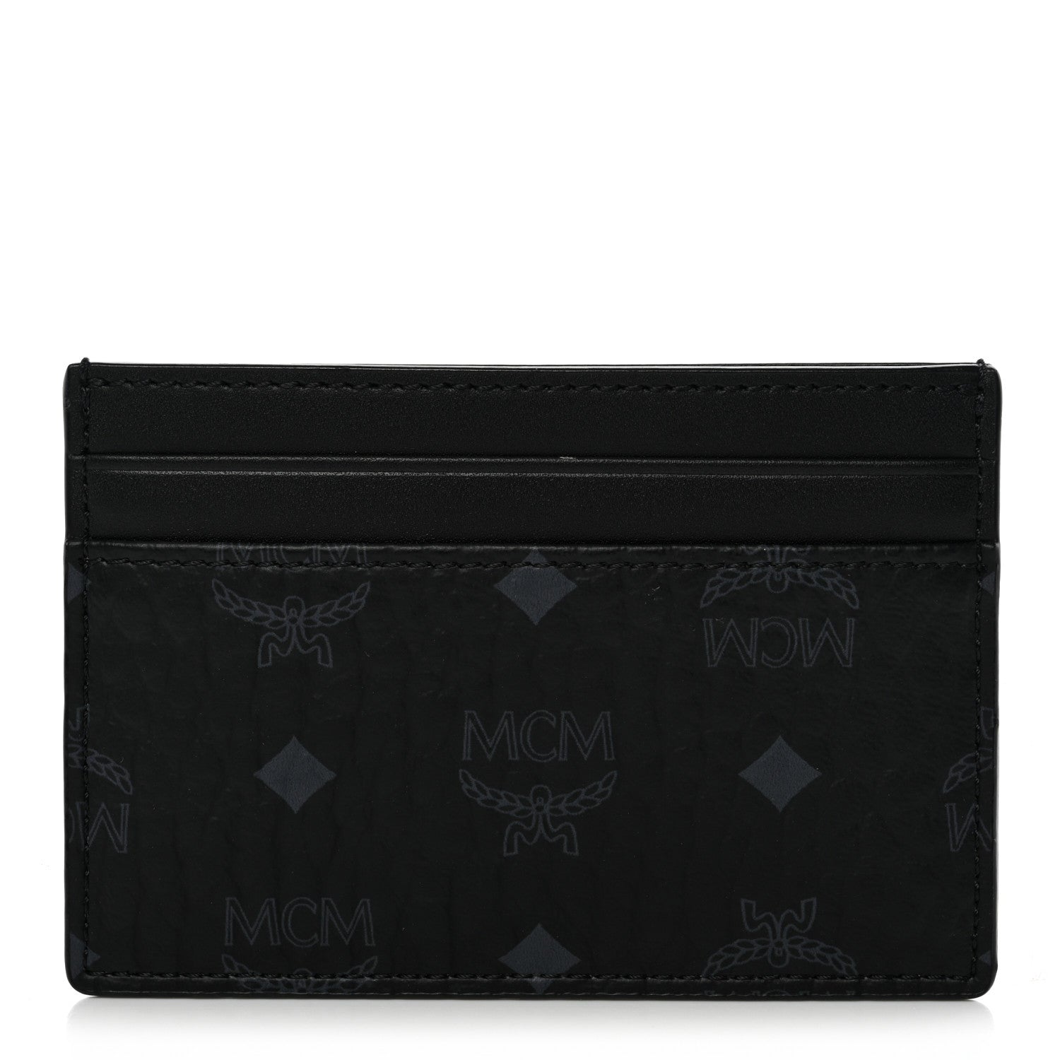 MCM Calfskin Visetos Mini Card Case Black 1 of 7