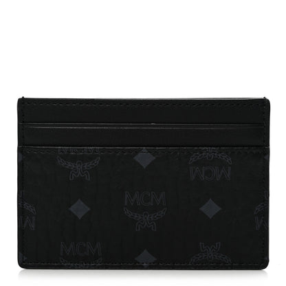 MCM Calfskin Visetos Mini Card Case Black 1 of 7