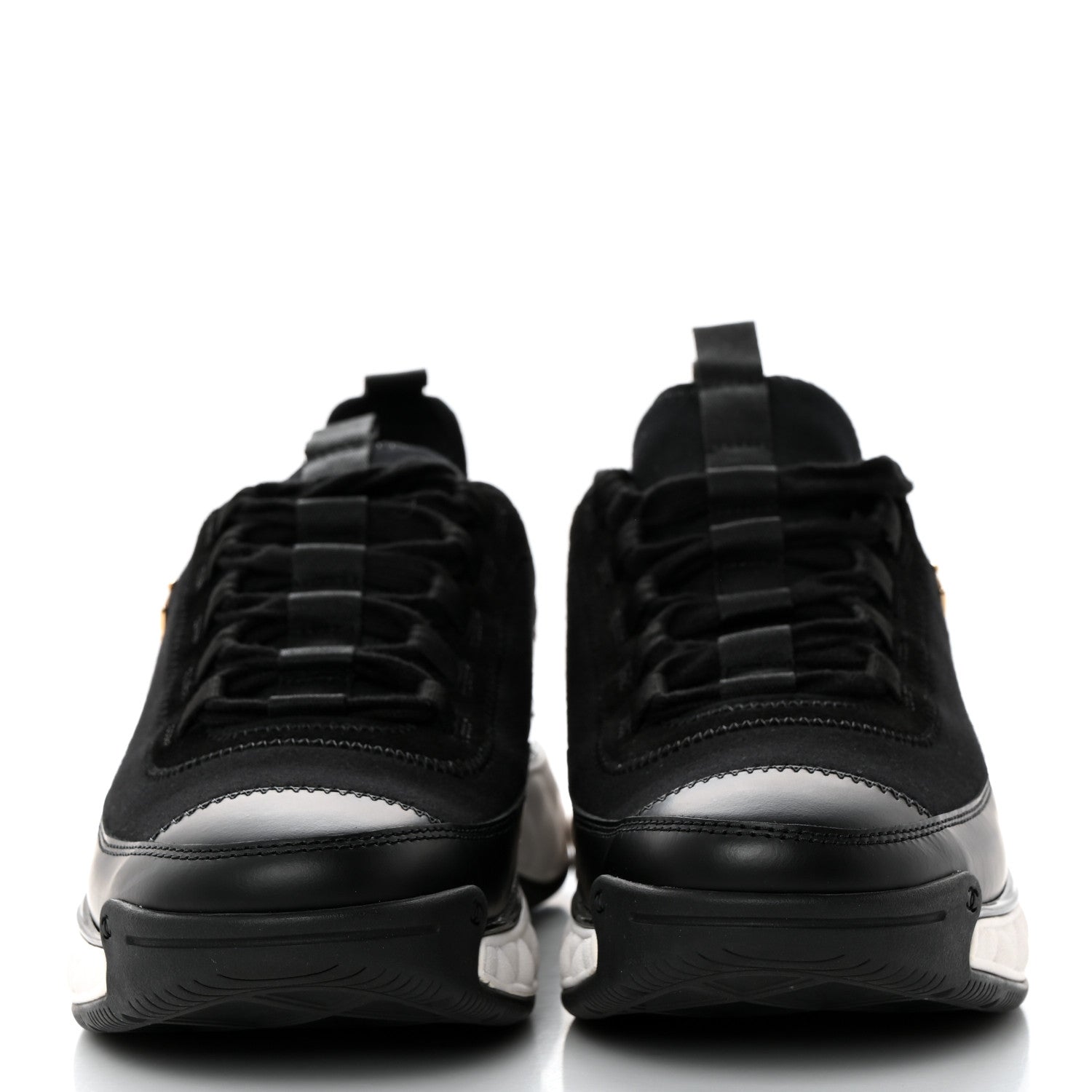 Chanel Velvet Calfskin Mixed Fibers CC Sneakers 38 Black 2 of 9