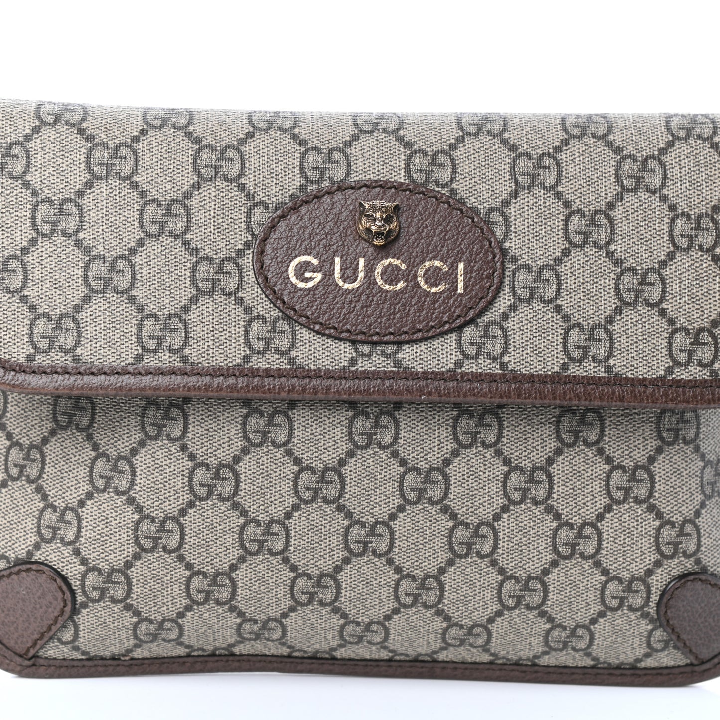 GG Supreme Monogram Neo Vintage Web Belt Bag Brown