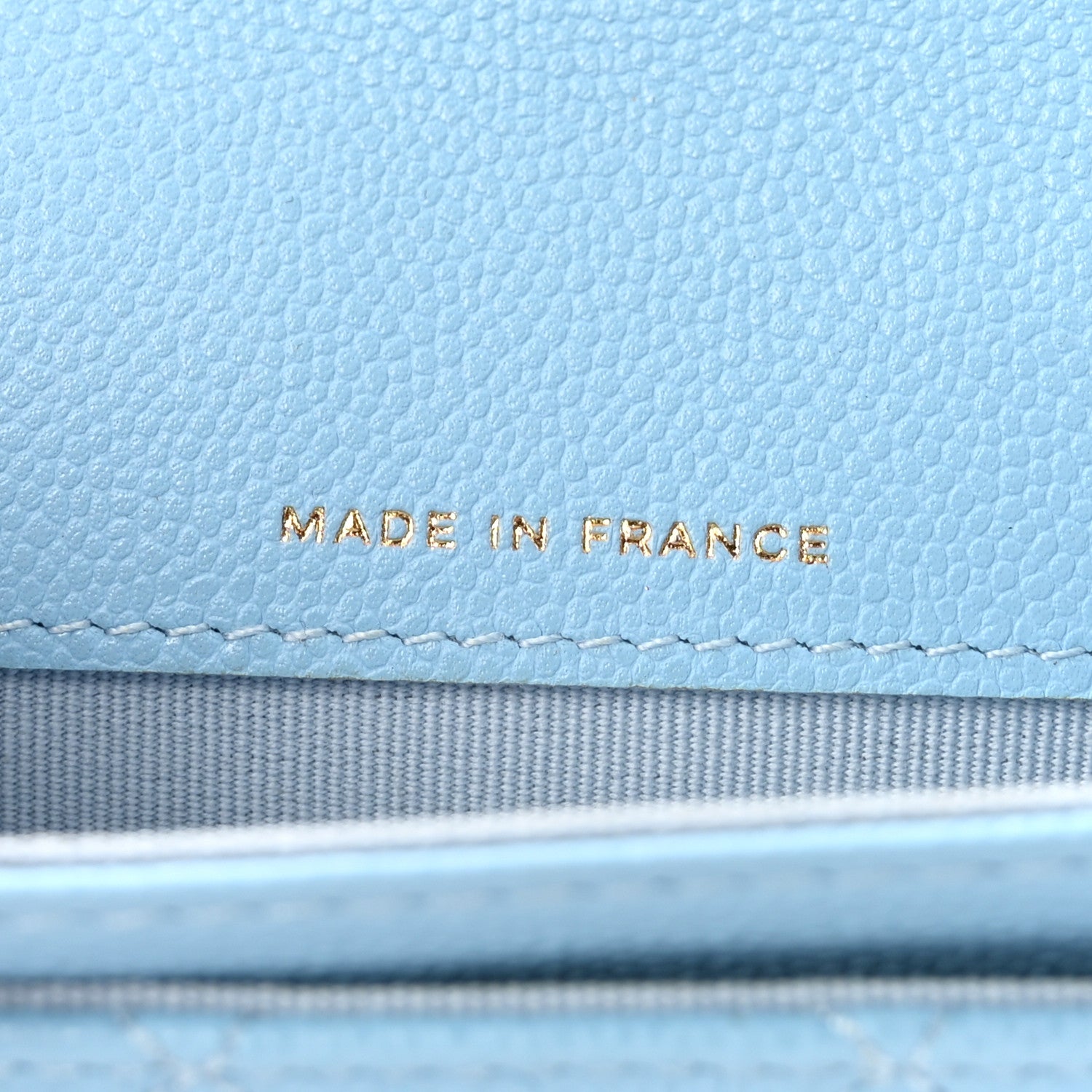 Chanel Caviar Quilted Flap Card Holder Wallet Light Blue 7 of 9