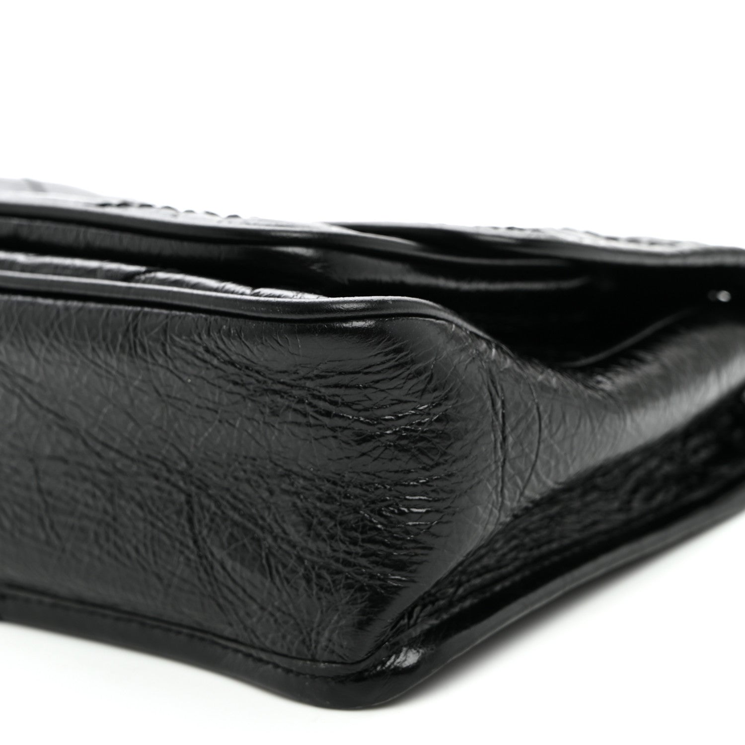 Saint Laurent Crinkled Calfskin Matelasse Monogram Baby Niki Chain Satchel Black 10 of 10