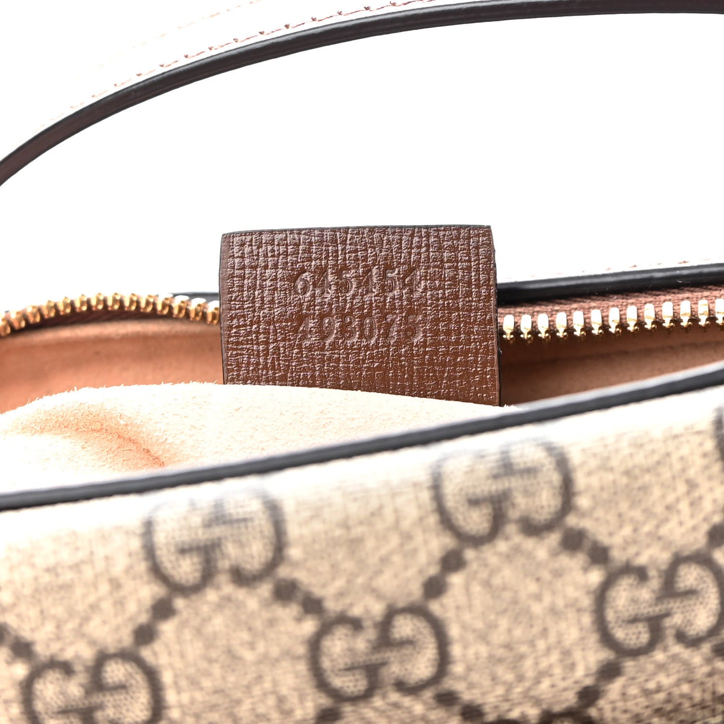 GG Supreme Monogram Small Horsebit 1955 Shoulder Bag Beige Brown Sugar