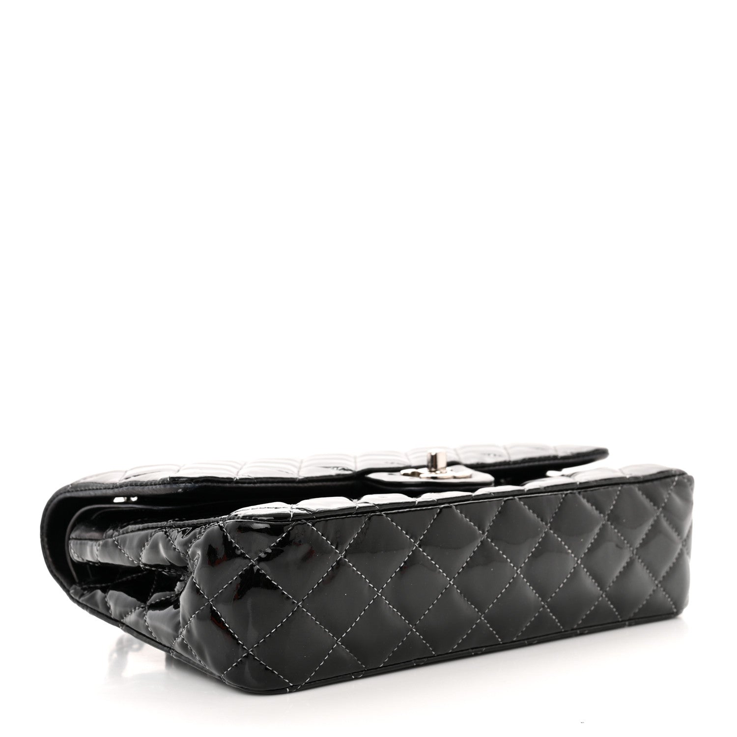Chanel Patent Quilted Medium Double Flap Black 4 of 22