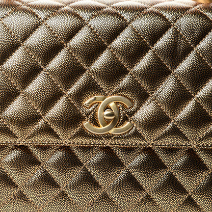 Chanel Metallic Caviar Quilted Small Coco Handle Flap Gold 10 of 10