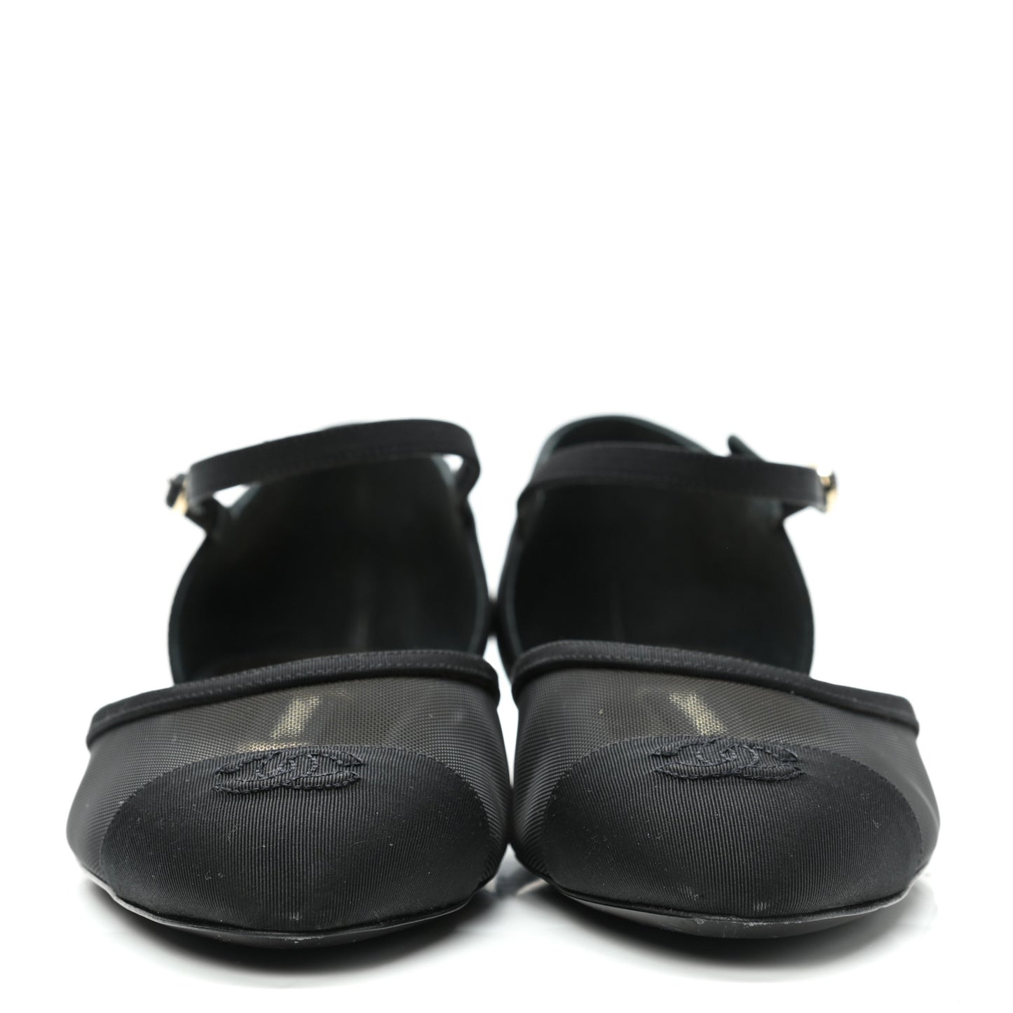 Mesh Grosgrain Cap Toe CC Flats 41 Black