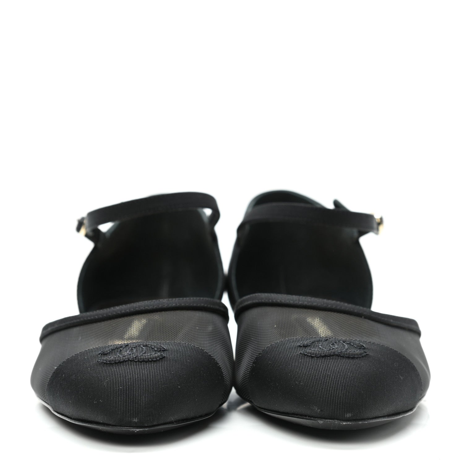 Chanel Mesh Grosgrain Cap Toe CC Flats 41 Black 2 of 12