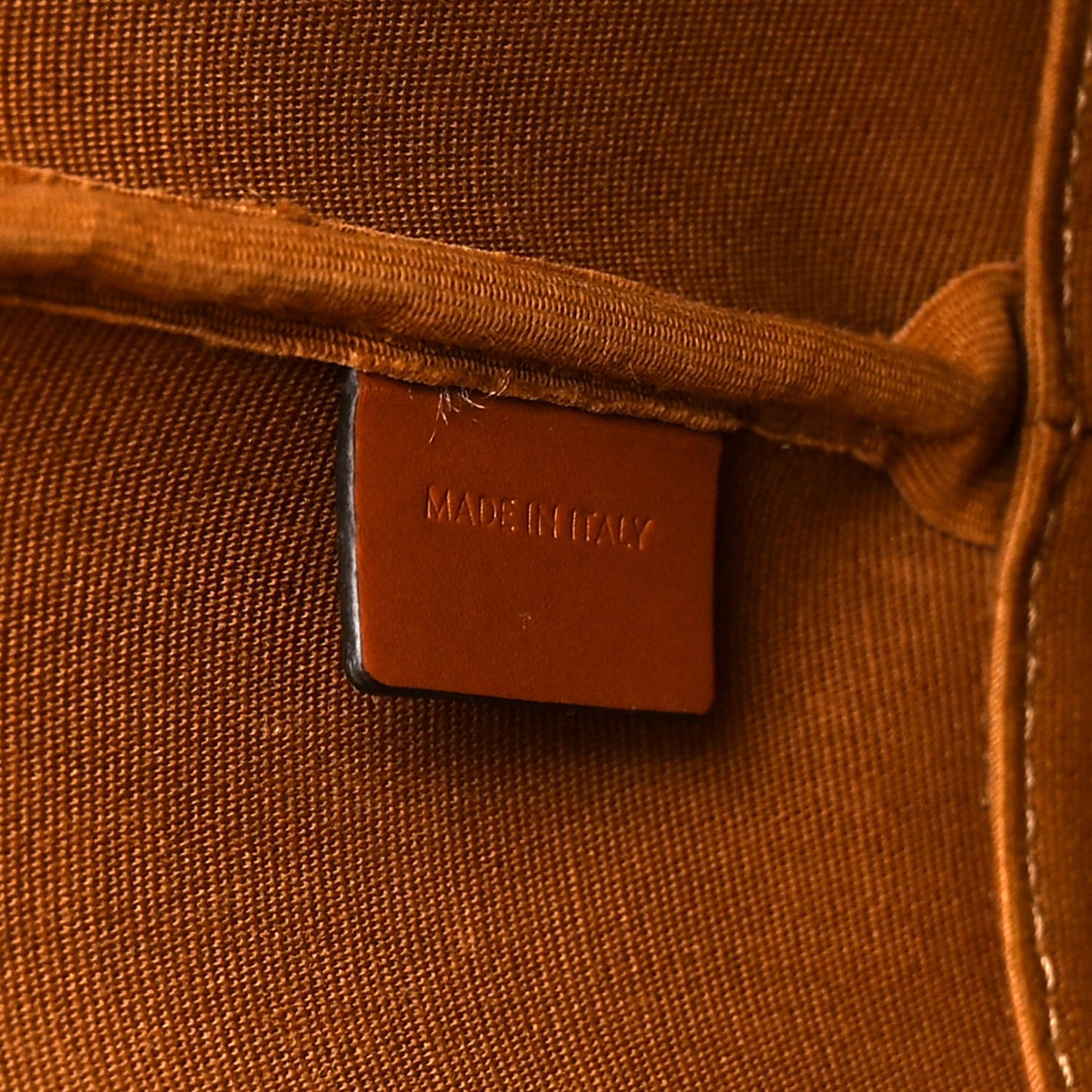 Triomphe Canvas Calfskin Small Bucket Bag Tan
