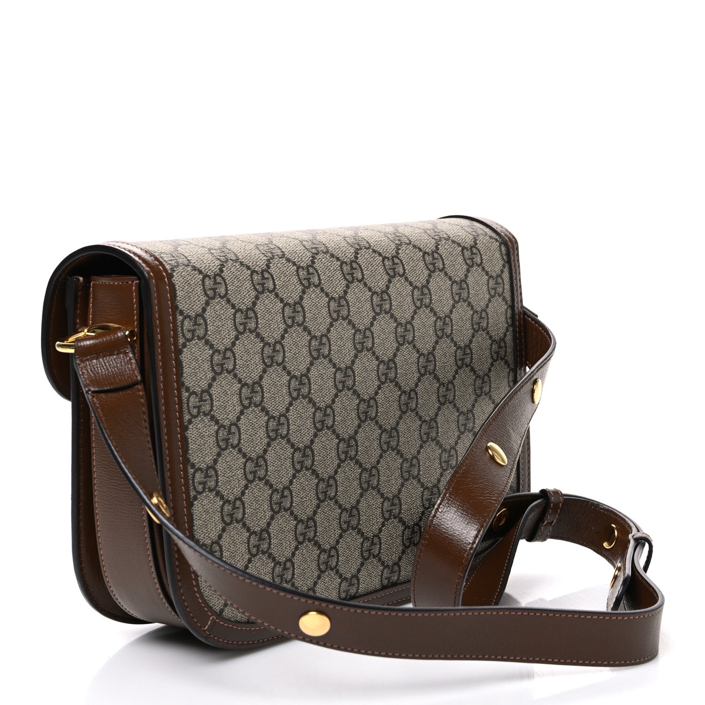 GG Supreme Monogram Horsebit 1955 Shoulder Bag Beige Brown Sugar